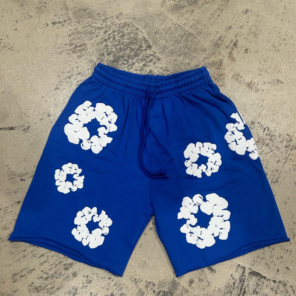 Denim Tears Cotton Wreath Shorts Blue